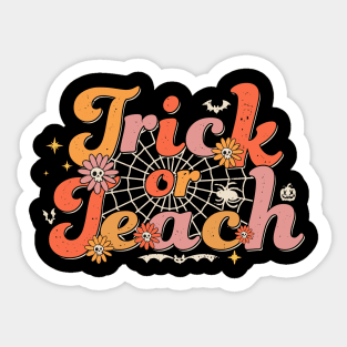 Abstract Groovy Trick Or Teach Teacher Halloween Costume Sticker